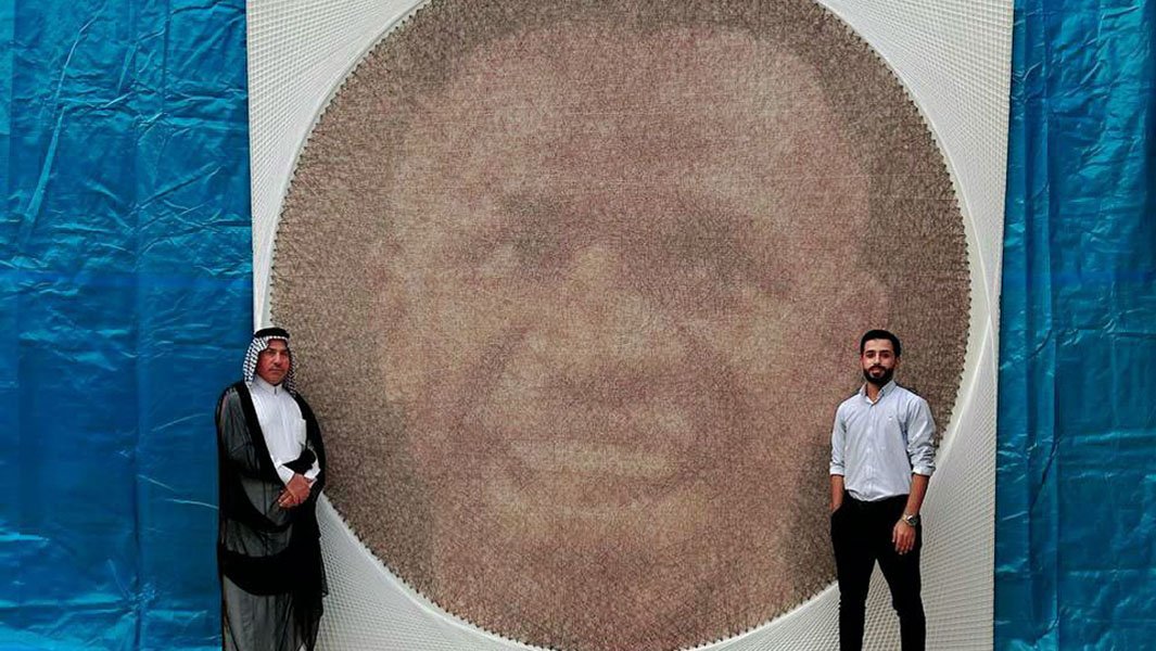 نجم ريال مدريد صورة لعمل فنان عراقي نبذاً للعنصرية والتطرف
